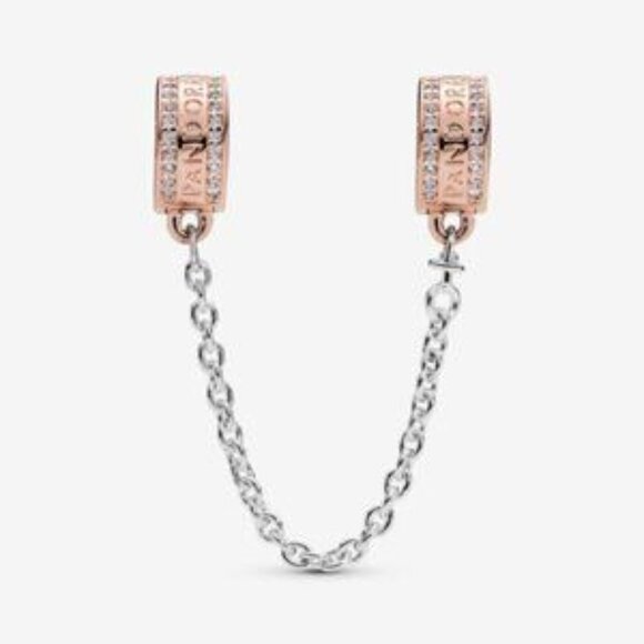 Pandora logo fixed clip safety chain - Picture 2 of 2